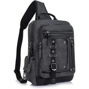 Messenger Bag for Men Canvas Sling Bag Crossbody Backpack Laptop Shoulder Bag
